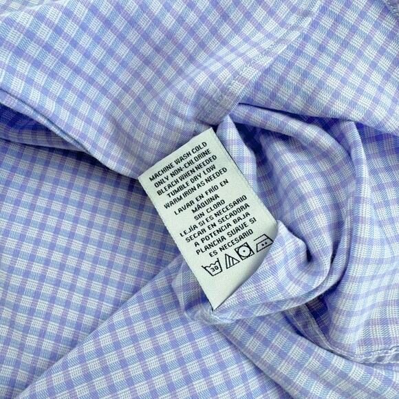Duchamp Dress Shirt Mens M 15.5 Purple & Blue Check Tailored Fit London - Picture 5 of 5